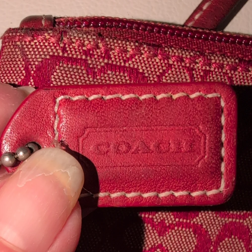 Coach Signature C Red Wristlet - Vintage